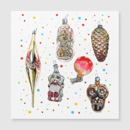 Weihnachtsbaum Vintage Glasdekorationen Magnetkarte