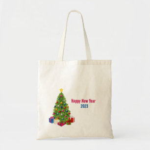 Weihnachtsbaum vintage Monogramm-Tasche Tragetasche