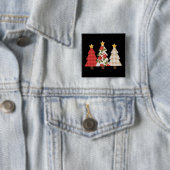 Weihnachtsbaum Vintage Patchwork Süße Feiertage  Button (Beispiel)