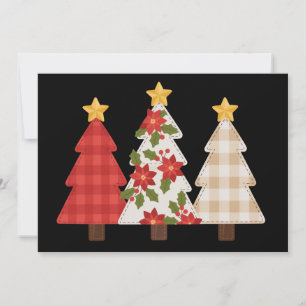 Weihnachtsbaum Vintage Patchwork Süße Feiertage  Feiertagskarte