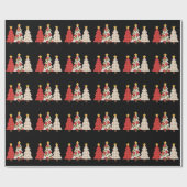 Weihnachtsbaum Vintage Patchwork Süße Feiertage Geschenkpapier (Flach)