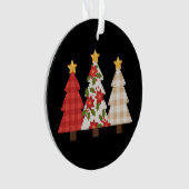 Weihnachtsbaum Vintage Patchwork Süße Feiertage  Ornament (Vorderseite)