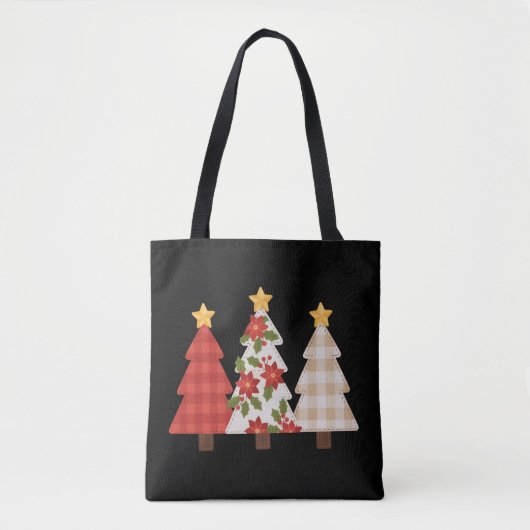 Weihnachtsbaum Vintage Patchwork Süße Feiertage Tasche (Vorderseite)