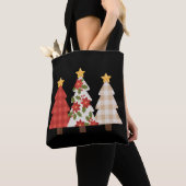 Weihnachtsbaum Vintage Patchwork Süße Feiertage Tasche (Von Nahem)