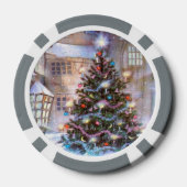 Weihnachtsbaum Vintage Pokerchips (Rückseite)