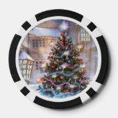 Weihnachtsbaum Vintage Pokerchips (Rückseite)