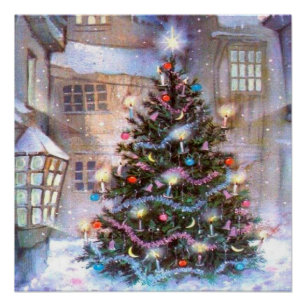 Weihnachtsbaum Vintage Poster
