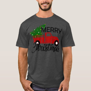 Weihnachtsbaum Vintage roter Wagen LKW-Geschenk fü T-Shirt