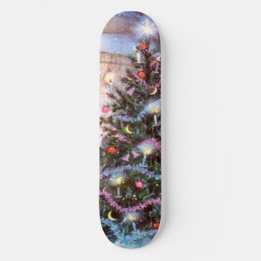 Weihnachtsbaum Vintage Skateboard (Vorderseite)