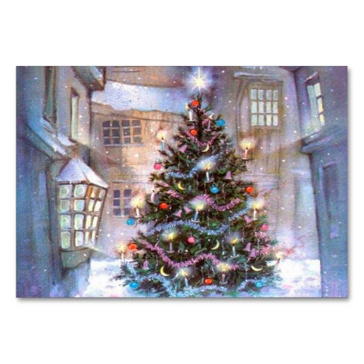 Weihnachtsbaum Vintage Tischnummer (Vorderseite)
