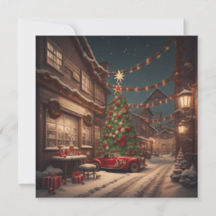 Weihnachtsbaum Vintage Weihnachtskarte Feiertagskarte
