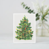 Weihnachtsbaum Vintage Weihnachtspostkarte Feiertagspostkarte (Stehend Vorderseite)