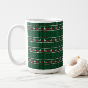 Weihnachtsbaum, Vintages grün und rot Kaffeetasse