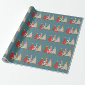 Weihnachtsbaum Vintages Patchwork Roter Karierter  Geschenkpapier (Ungerollt)