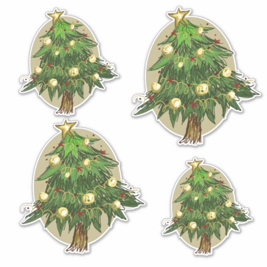 Weihnachtsbaum Vinyl Cut Aufkleber (Vorderseite)