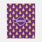 Weihnachtsbaum Violet Gelbes Minimales Muster Fleecedecke (Vorderseite)
