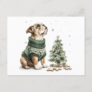 Weihnachtsbaum von Bulldog Feiertagspostkarte