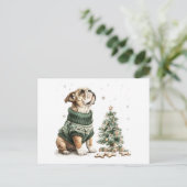 Weihnachtsbaum von Bulldog Feiertagspostkarte (Stehend Vorderseite)