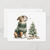 Weihnachtsbaum von Bulldog Feiertagspostkarte (Vorne/Hinten)