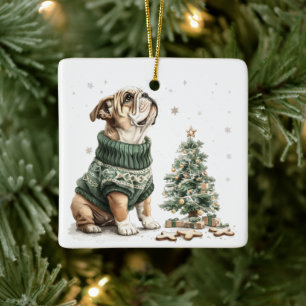 Weihnachtsbaum von Bulldog Keramikornament