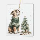 Weihnachtsbaum von Bulldog Keramikornament (Links)