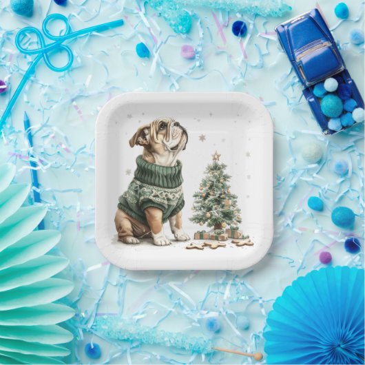 Weihnachtsbaum von Bulldog Pappteller (Party)