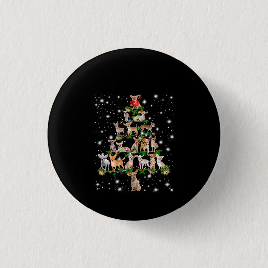 Weihnachtsbaum von Chihuahua, bedeckt mit Licht Button (Vorderseite)