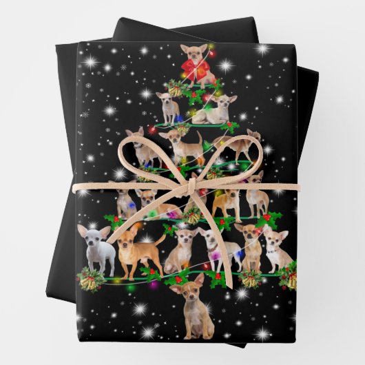 Weihnachtsbaum von Chihuahua, gedeckt durch Blitzl Geschenkpapier Set (Beispiel)