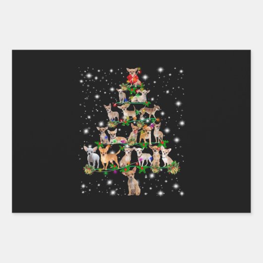 Weihnachtsbaum von Chihuahua, gedeckt durch Blitzl Geschenkpapier Set (Vorderseite)