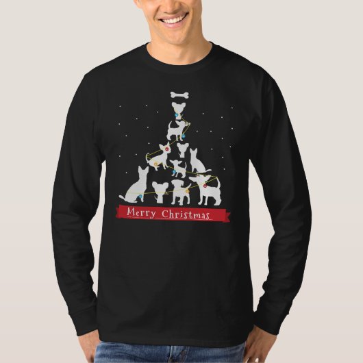 Weihnachtsbaum von Chihuahua Weihnachten T T-Shirt (Vorderseite)