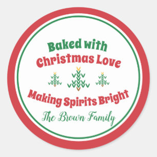 Weihnachtsbaum von Fair Isle geknetet Runder Aufkleber