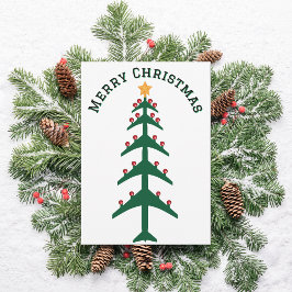 Weihnachtsbaum von Flugzeugen und Foto Minimalisti Feiertagskarte