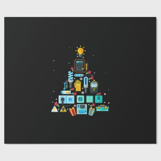 Weihnachtsbaum von Funny Electrician Geschenkpapier (Flach)