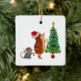 Weihnachtsbaum von Igel und Maus Keramikornament