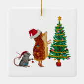 Weihnachtsbaum von Igel und Maus Keramikornament (Rückseite)