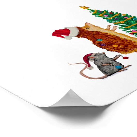 Weihnachtsbaum von Igel und Maus Poster (Ecke)