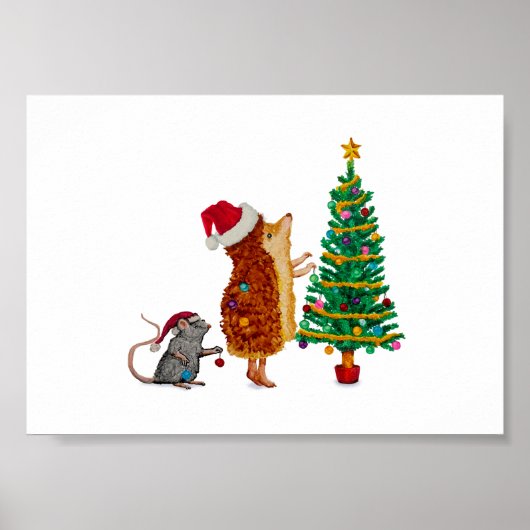 Weihnachtsbaum von Igel und Maus Poster (Vorne)