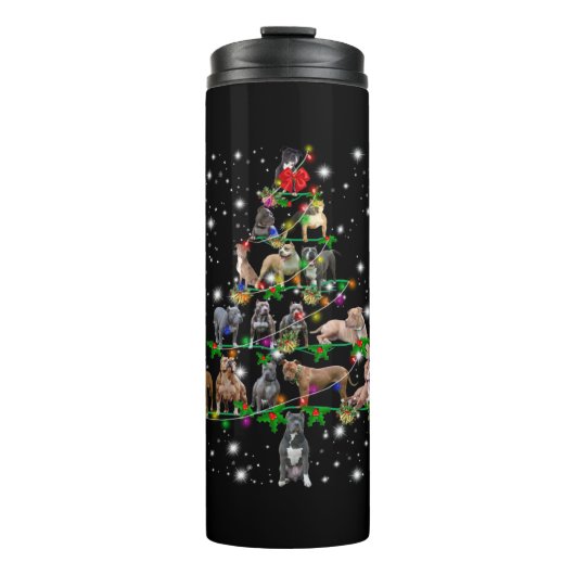 Weihnachtsbaum von Pitbull, bedeckt durch Blitzlic Thermosbecher (Vorderseite)
