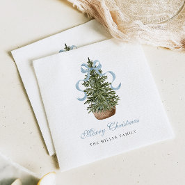 Weihnachtsbaum Vornehm Bogen Blau Weihnachten Serviette