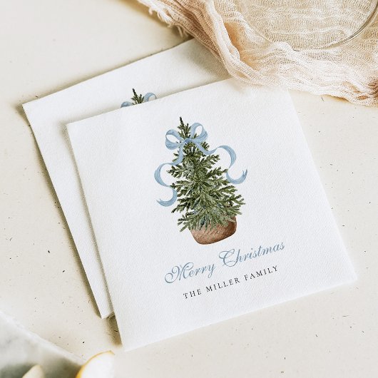 Weihnachtsbaum Vornehm Bogen Blau Weihnachten Serviette