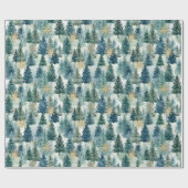 Weihnachtsbaum-Wald Geschenkpapier (Flach)