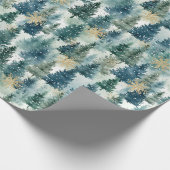 Weihnachtsbaum-Wald Geschenkpapier (Ecke)