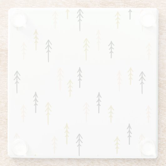 Weihnachtsbaum-Waldmuster Glasuntersetzer (Rückseite)
