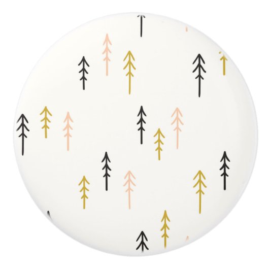 Weihnachtsbaum-Waldmuster Keramikknauf (Vorderseite)