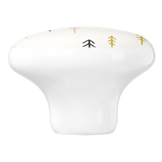 Weihnachtsbaum-Waldmuster Keramikknauf (Seitenansicht)