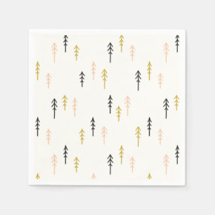Weihnachtsbaum-Waldmuster Serviette