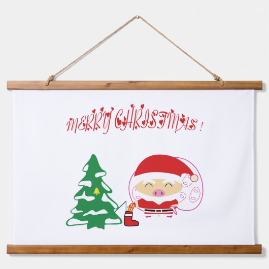 Weihnachtsbaum Wandteppich Mit Holzrahmen (Vorne)