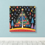 Weihnachtsbaum Warli Kunstgeflecht Leinwand drucks (Insitu (Holzboden))