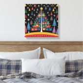 Weihnachtsbaum Warli Kunstgeflecht Leinwand drucks (Insitu (Schlafzimmer))