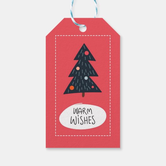 Weihnachtsbaum Warme Wünsche Geschenkanhänger (Rückseite)